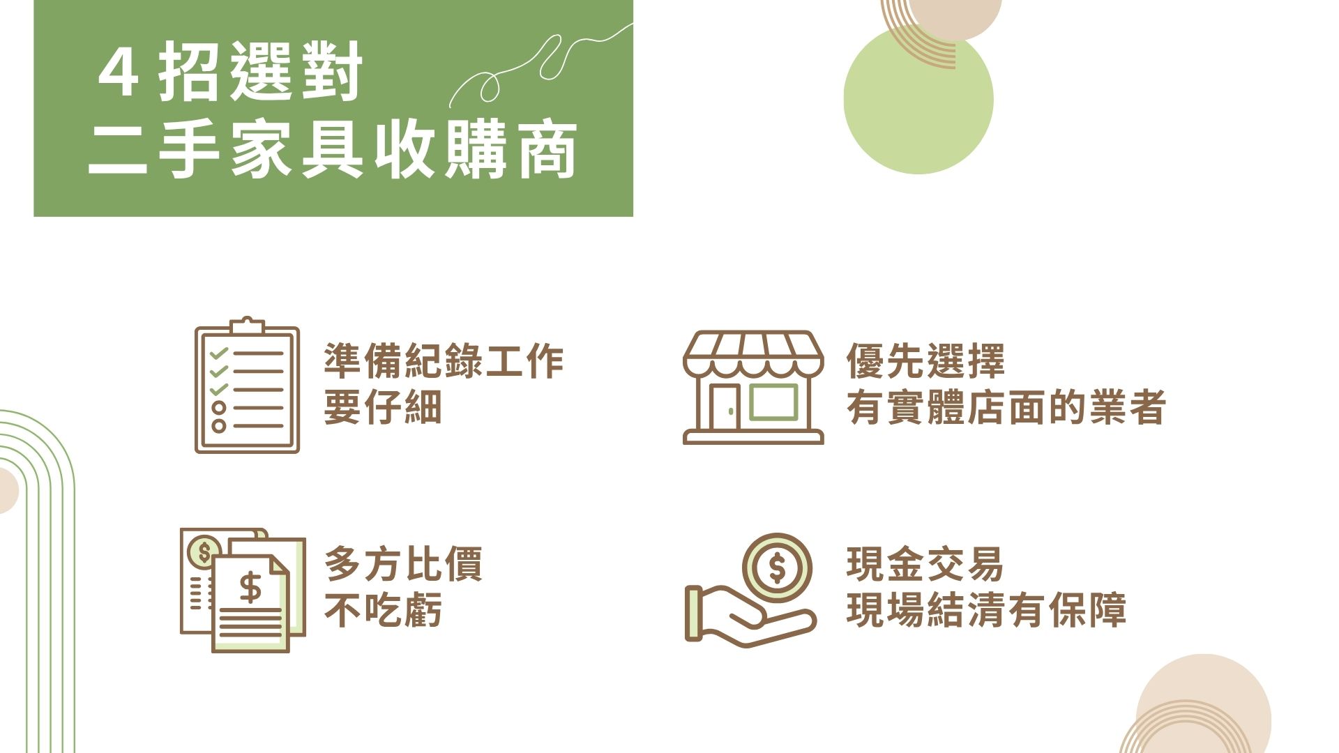 選擇二手家具收購商的方法