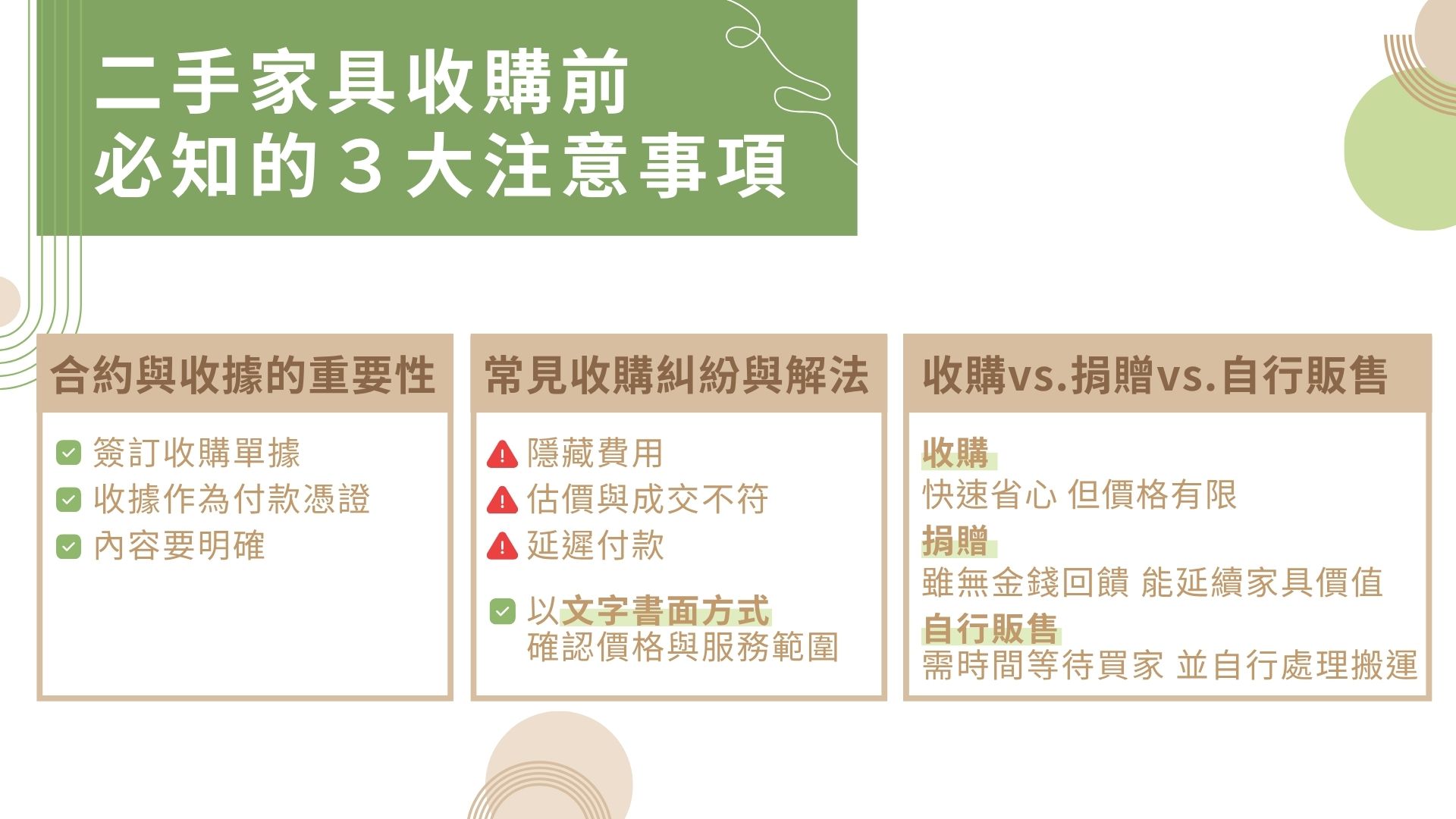 收購二手家具注意事項