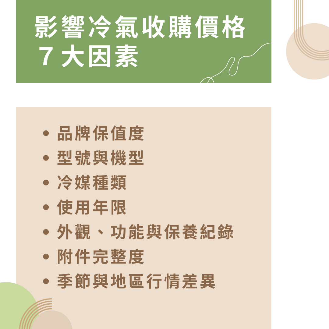 影響冷氣收購價格的因素